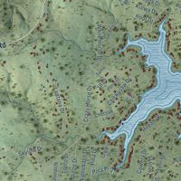 Second close-up of the map of Lake Tansi, Tennessee print showing more streets and buildings