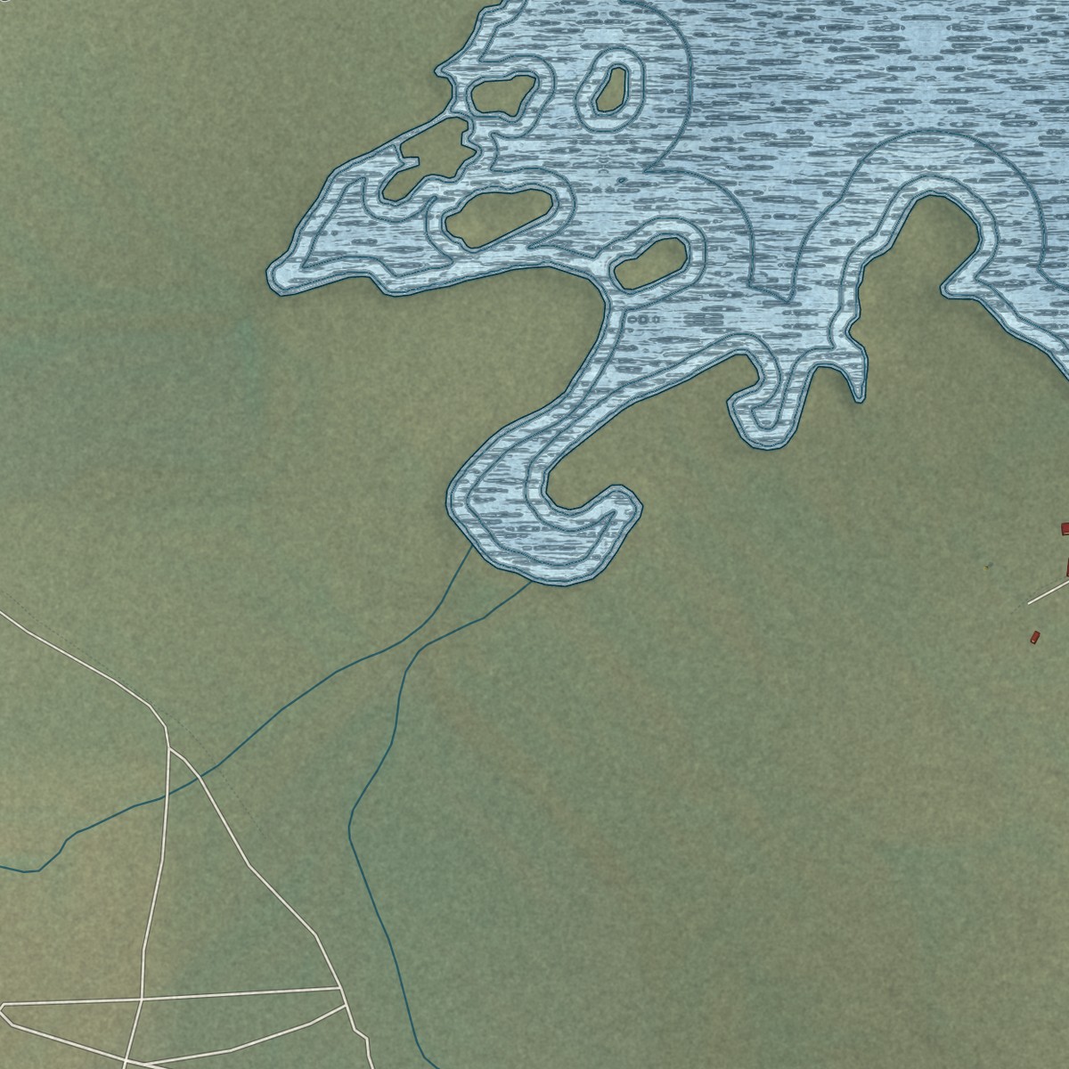 Second close-up of the map of Lake Valley, New Mexico print showing more streets and buildings