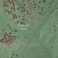 Second close-up of the map of Lake View, Alabama print showing more streets and buildings