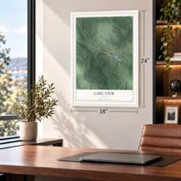 Lake View, Indiana map, 18 x 24 inch print in a white frame in a home office