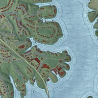 Second close-up of the map of Lake Wylie, South Carolina print showing more streets and buildings