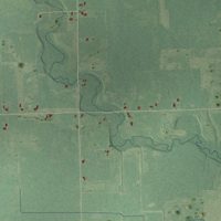 Second close-up of the map of Lakefield, Saginaw County, Michigan print showing more streets and buildings