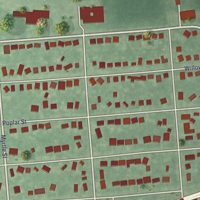 Second close-up of the map of Lakehurst, New Jersey print showing more streets and buildings