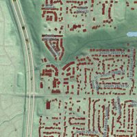 Second close-up of the map of Lakeland North, Washington print showing more streets and buildings
