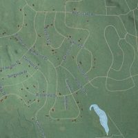 Second close-up of the map of Lakes of the North, Michigan print showing more streets and buildings