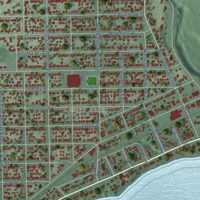Second close-up of the map of Lakeside-Lester Park, Minnesota print showing more streets and buildings