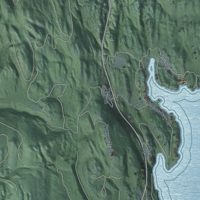 Second close-up of the map of Lakeside, Montana print showing more streets and buildings