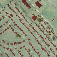 Second close-up of the map of Lakeside Park, Kentucky print showing more streets and buildings