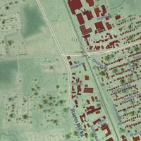 Second close-up of the map of Lakeside, Virginia print showing more streets and buildings