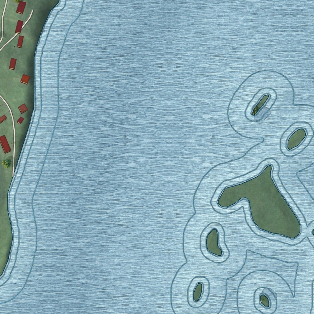 Second close-up of the map of Lakesite, Tennessee print showing more streets and buildings