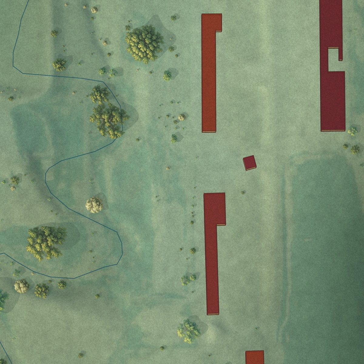 Second close-up of the map of Lakeview Colony, South Dakota print showing more streets and buildings