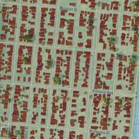Second close-up of the map of Lakeview, Louisiana print showing more streets and buildings