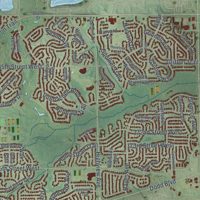 Second close-up of the map of Lakeville, Minnesota print showing more streets and buildings