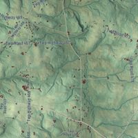 Second close-up of the map of Lakeville, Ohio print showing more streets and buildings