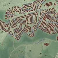 Second close-up of the map of Lakewood, Horry County, South Carolina print showing more streets and buildings