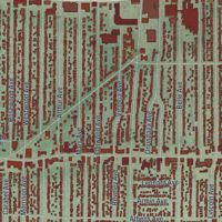 Second close-up of the map of Lakewood, Ohio print showing more streets and buildings