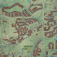 Second close-up of the map of Lakewood Ranch, Florida print showing more streets and buildings