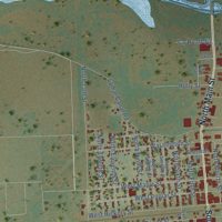 Second close-up of the map of Lamar, Colorado print showing more streets and buildings