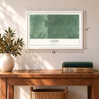 Lamar, Oklahoma map, 12 x 18 inch print in a white frame in an entryway