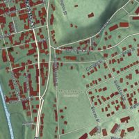 Second close-up of the map of Lambertville, New Jersey print showing more streets and buildings