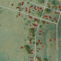 Second close-up of the map of Lamont, Iowa print showing more streets and buildings