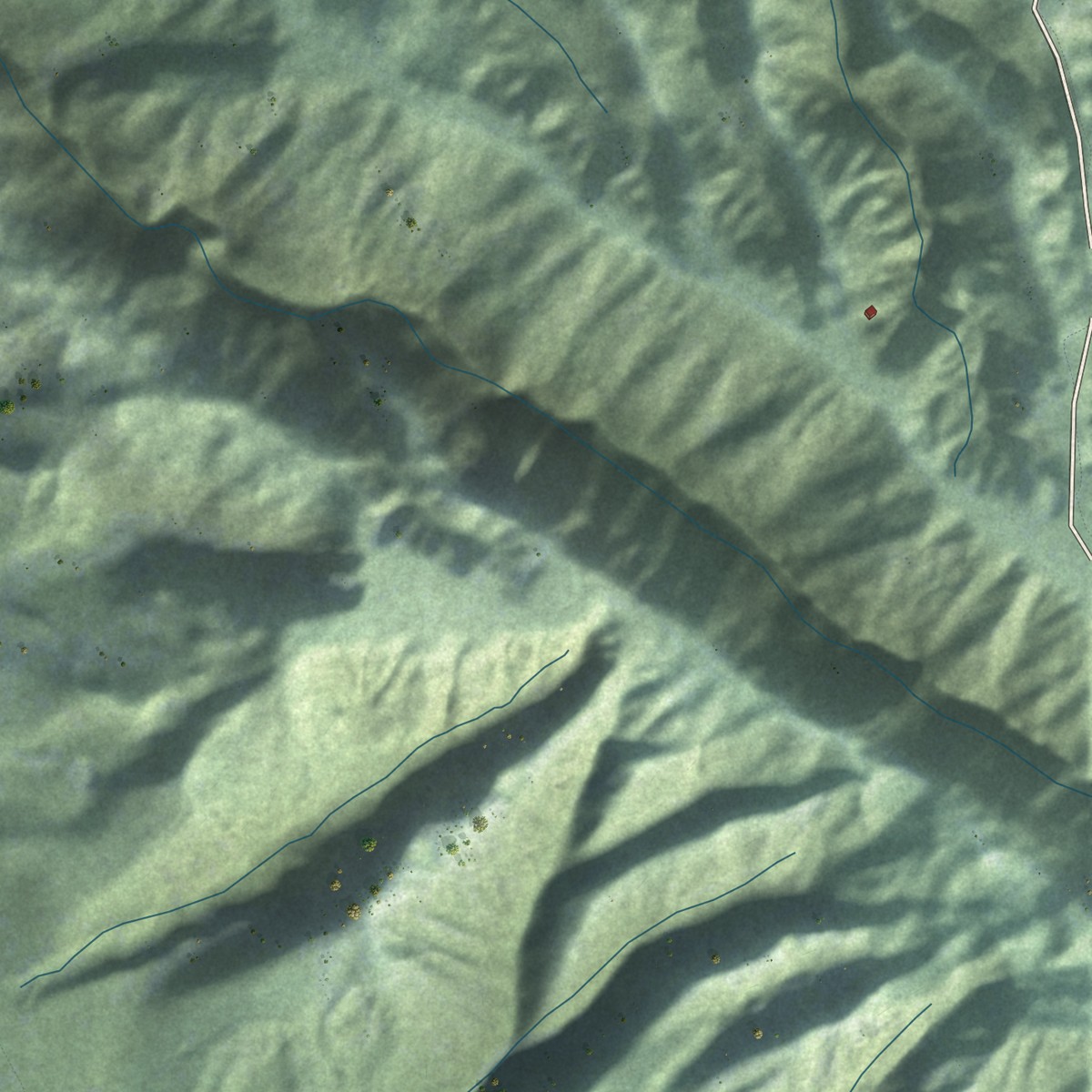 Second close-up of the map of Lanai City, Hawaii print showing more streets and buildings
