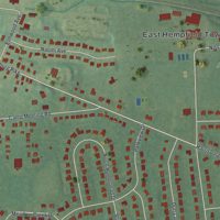 Second close-up of the map of Landisville, Pennsylvania print showing more streets and buildings