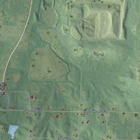 Second close-up of the map of Landmark, Arkansas print showing more streets and buildings