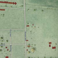 Second close-up of the map of Lane, South Dakota print showing more streets and buildings
