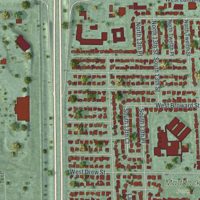 Second close-up of the map of Lantana, Florida print showing more streets and buildings