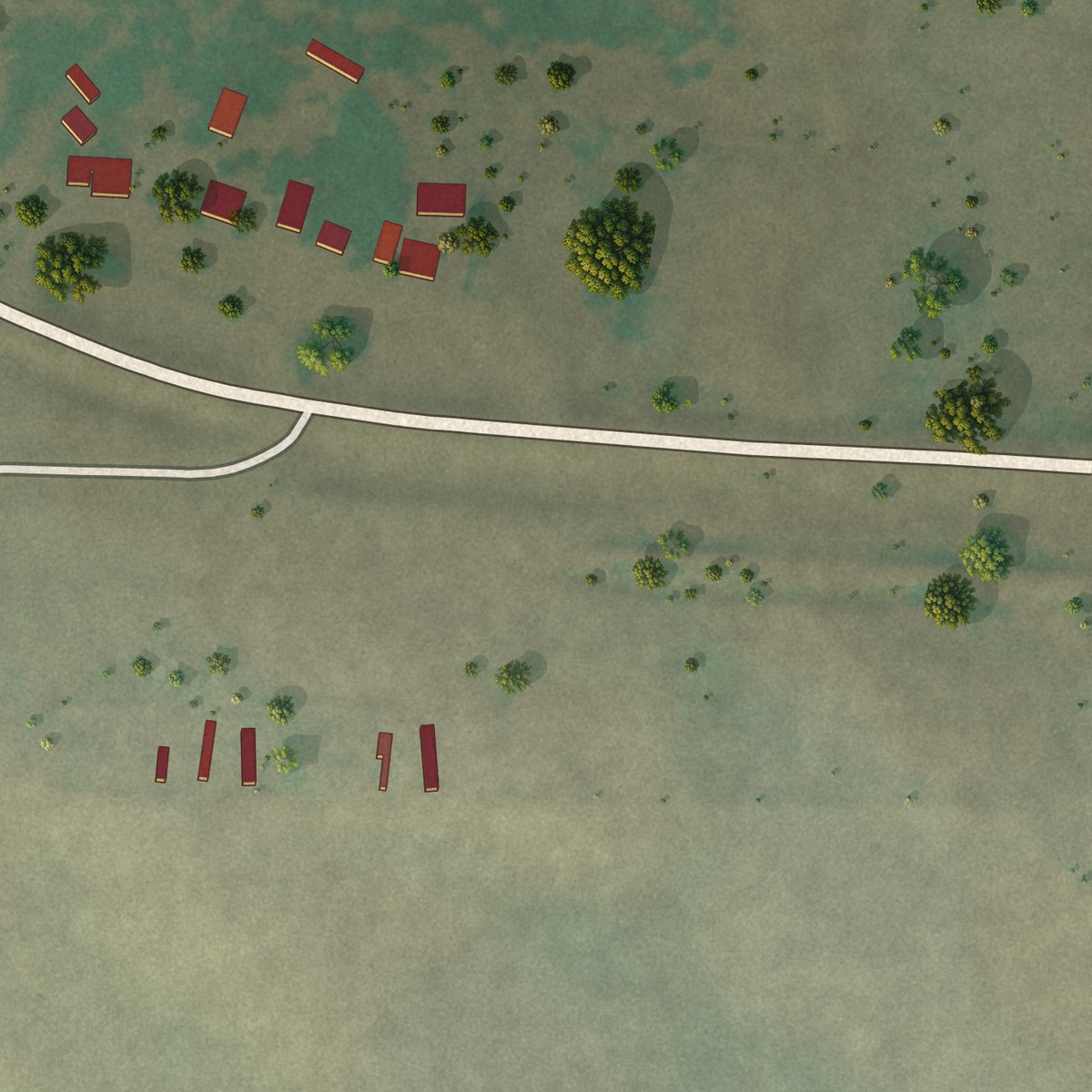 Second close-up of the map of Lantry, South Dakota print showing more streets and buildings