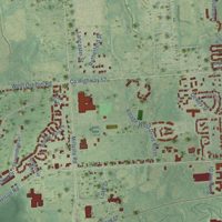 Second close-up of the map of Lapeer, Michigan print showing more streets and buildings