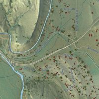 Second close-up of the map of Laporte, Colorado print showing more streets and buildings
