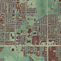 Second close-up of the map of Largo, Florida print showing more streets and buildings
