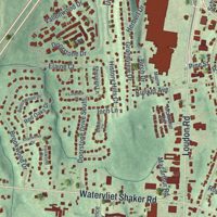 Second close-up of the map of Latham, New York print showing more streets and buildings