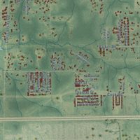 Second close-up of the map of Latimer, Mississippi print showing more streets and buildings