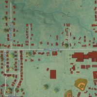 Second close-up of the map of Latta, Oklahoma print showing more streets and buildings