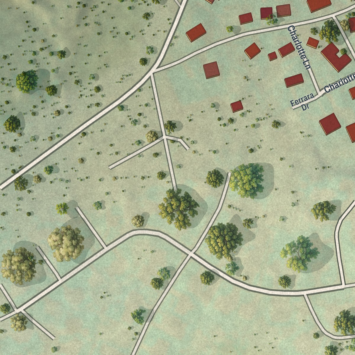 Second close-up of the map of Lattimer, Pennsylvania print showing more streets and buildings