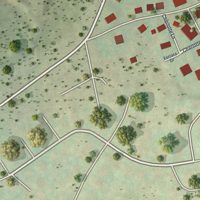 Second close-up of the map of Lattimer, Pennsylvania print showing more streets and buildings