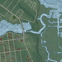 Second close-up of the map of Laurel Lake, New Jersey print showing more streets and buildings