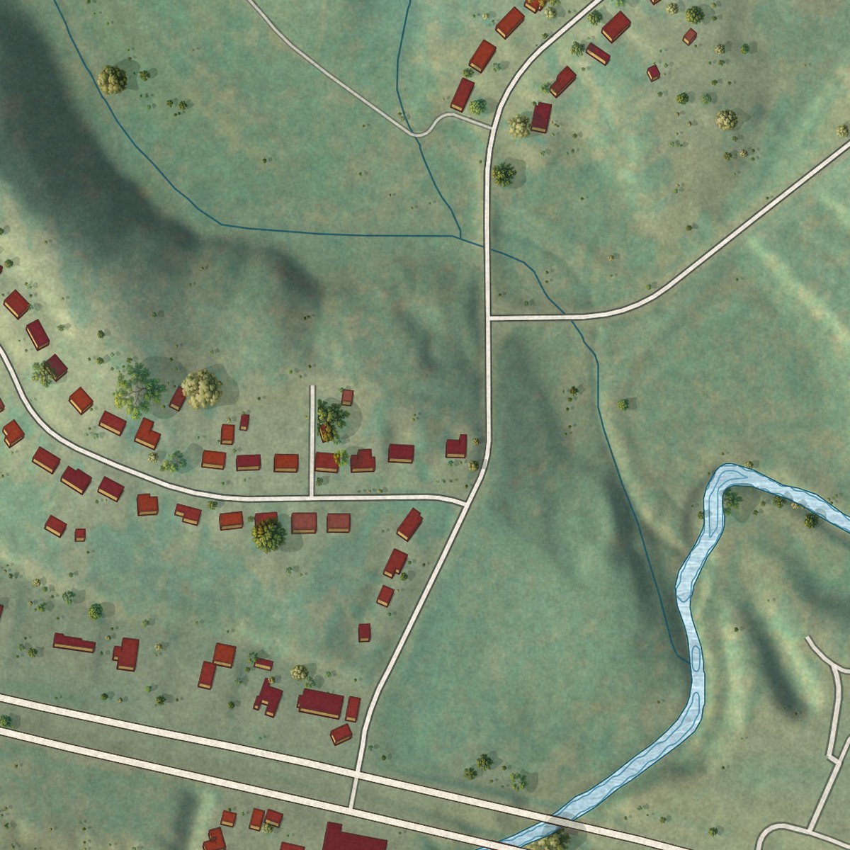 Second close-up of the map of Laurel Park, Virginia print showing more streets and buildings