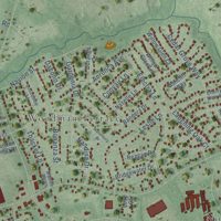 Second close-up of the map of Laurel, Virginia print showing more streets and buildings