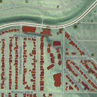 Second close-up of the map of Laurelhurst, Washington print showing more streets and buildings