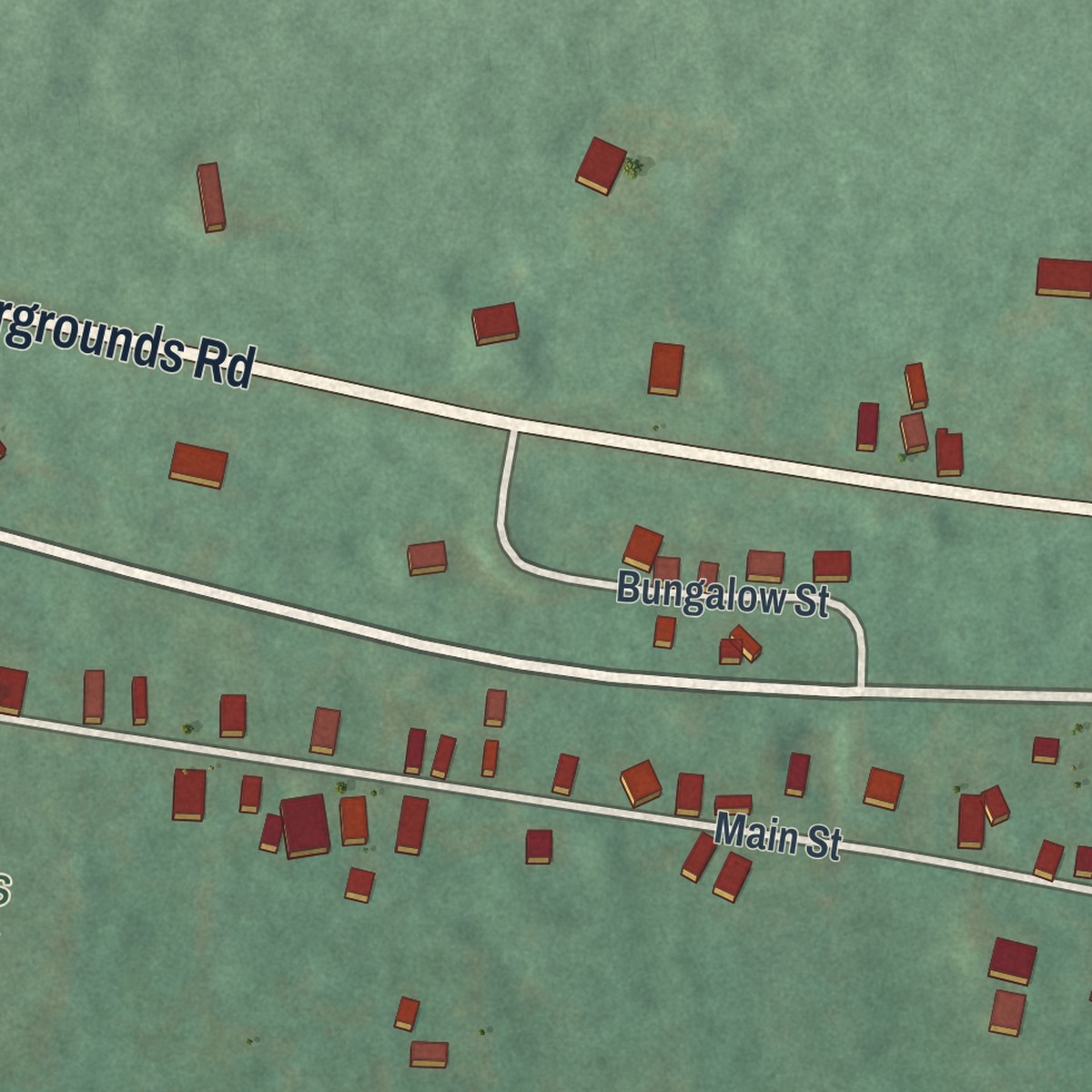 Second close-up of the map of Lavelle, Pennsylvania print showing more streets and buildings