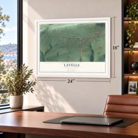Lavelle, Pennsylvania map, 18 x 24 inch print in a white frame in a home office