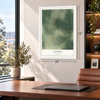 Lavinia, Tennessee map, 18 x 24 inch print in a white frame in a home office