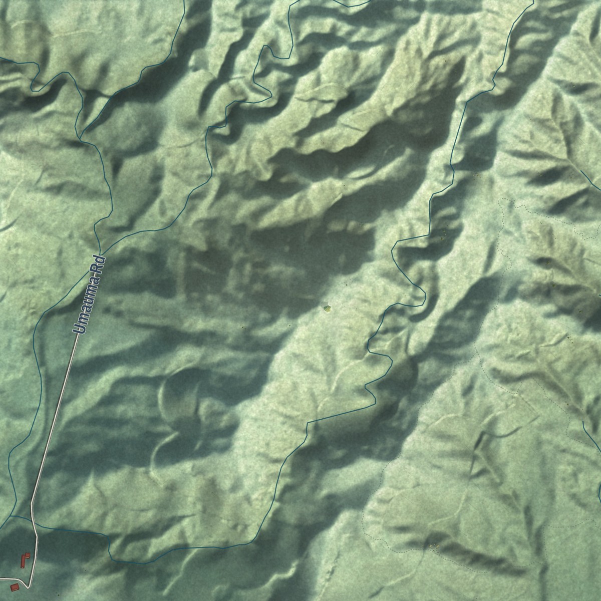 Second close-up of the map of Lawai, Hawaii print showing more streets and buildings