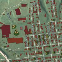 Second close-up of the map of Lawnton, Pennsylvania print showing more streets and buildings