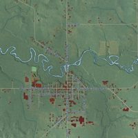 Second close-up of the map of Lawrence, Van Buren County, Michigan print showing more streets and buildings