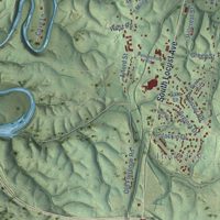 Second close-up of the map of Lawrenceburg, Tennessee print showing more streets and buildings